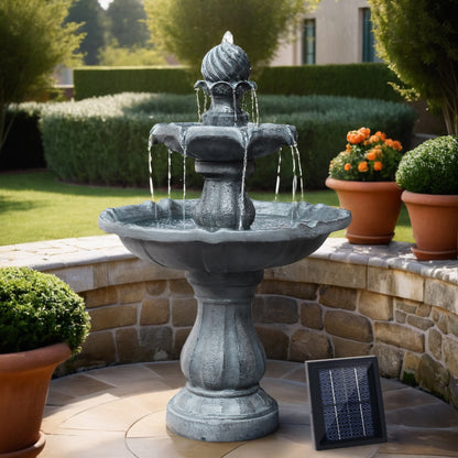 Gardeon 3 Tier Solar Powered Water Fountain - Black