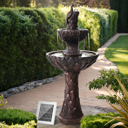 Gardeon Water Solar Fountain Outdoor Bird Bath Peacock Cascading