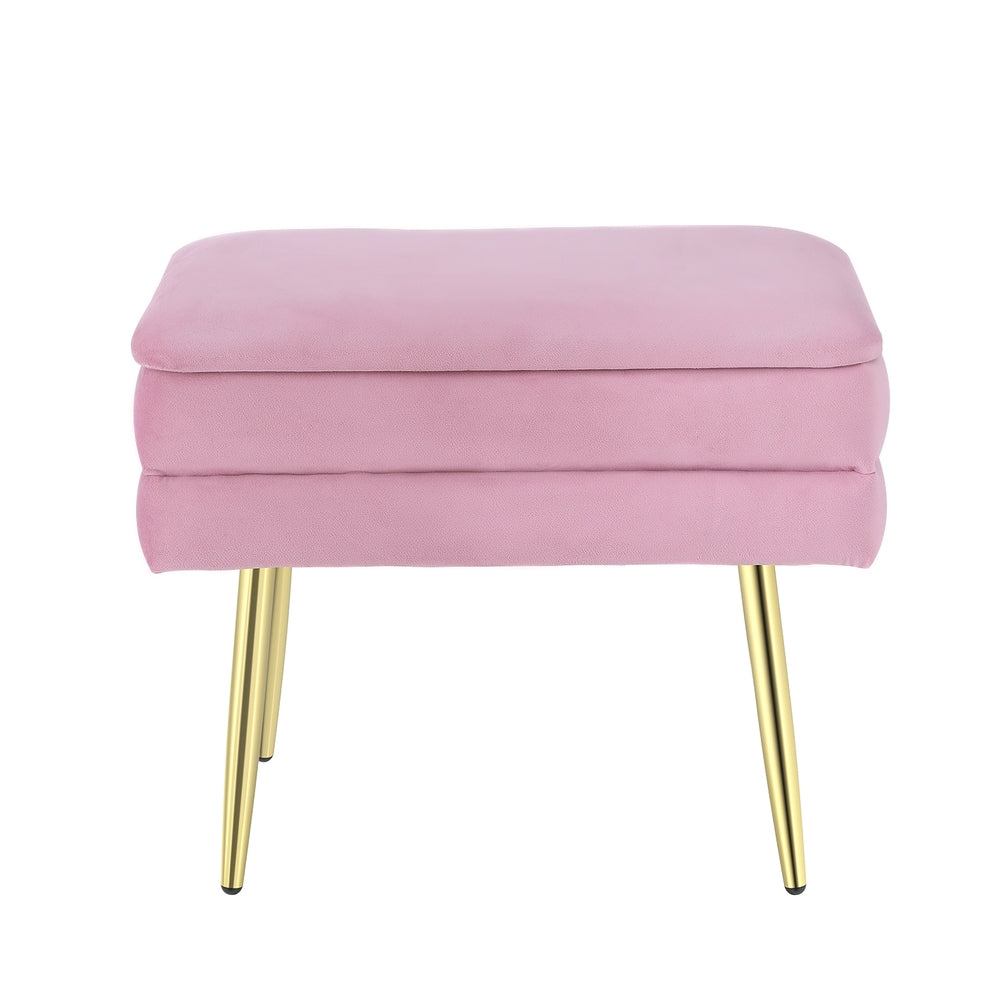 Artiss Ottoman Storage Foot Stool Velvet Pink