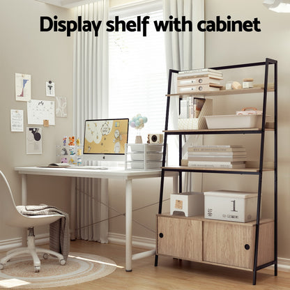 Artiss Bookshelf with Cabinet MIRA Oak