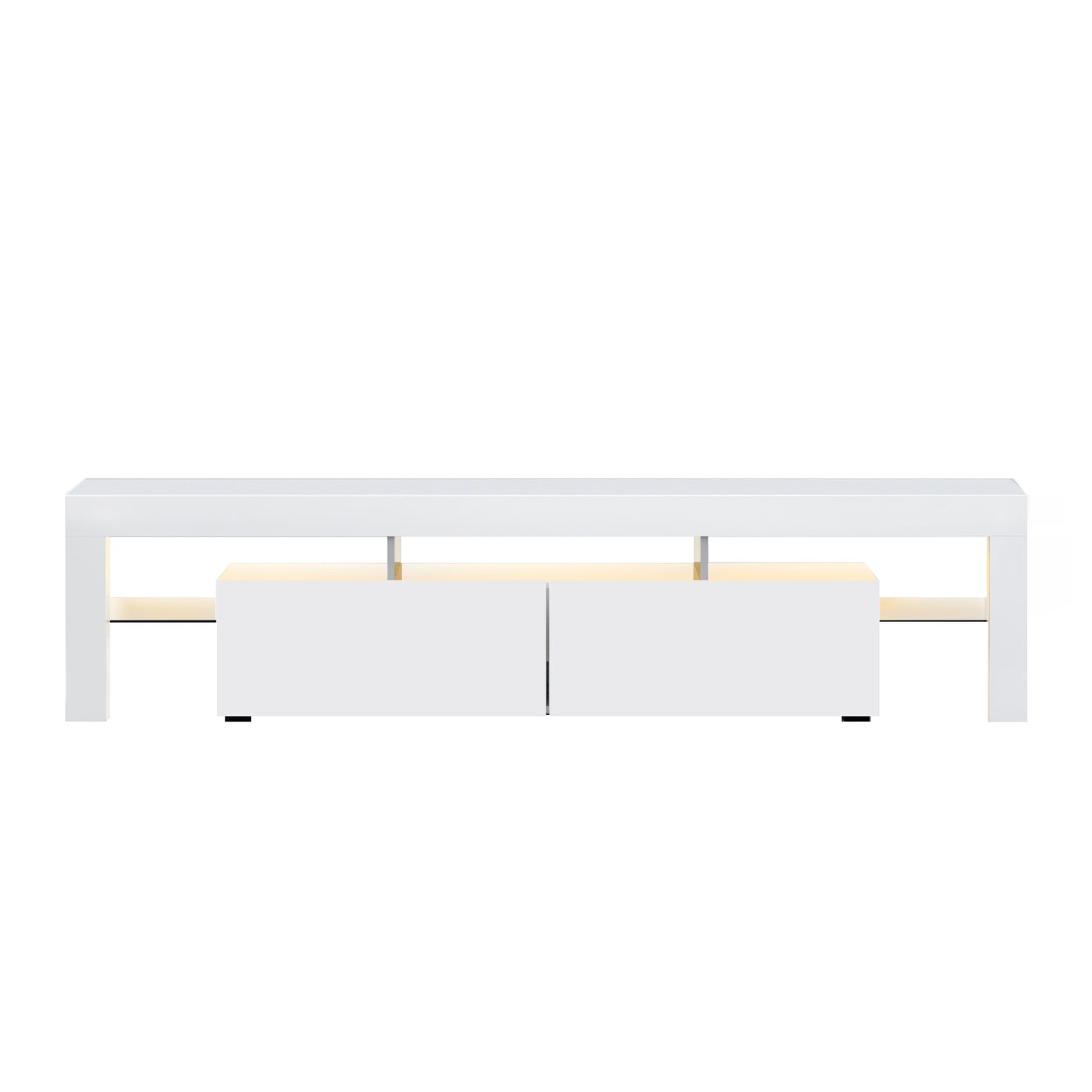 Artiss 189cm RGB LED TV Stand Cabinet Entertainment Unit Gloss Furniture Drawers Tempered Glass Shelf White