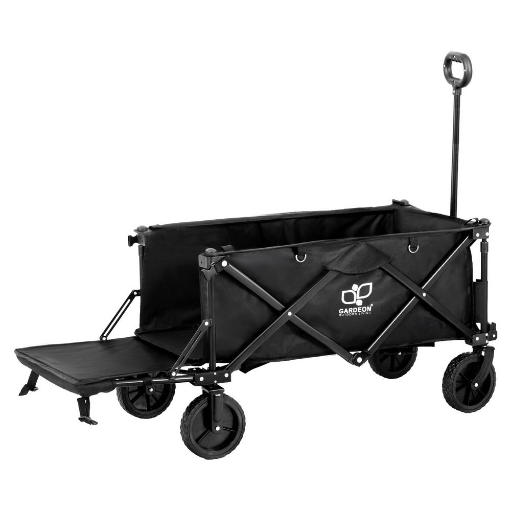 Gardeon Garden Cart with Opening Rear Black