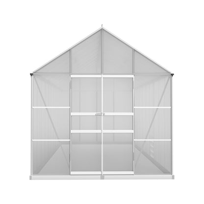 Greenfingers Greenhouse 6.03x2.44x2.68M Double Doors Aluminium Green House Garden Shed