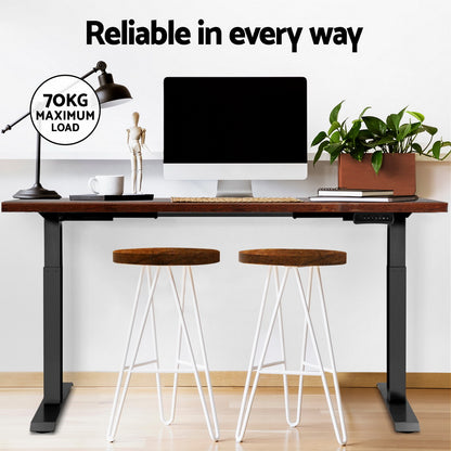 Artiss Standing Desk Electric Height Adjustable Sit Stand Desks Black Brown