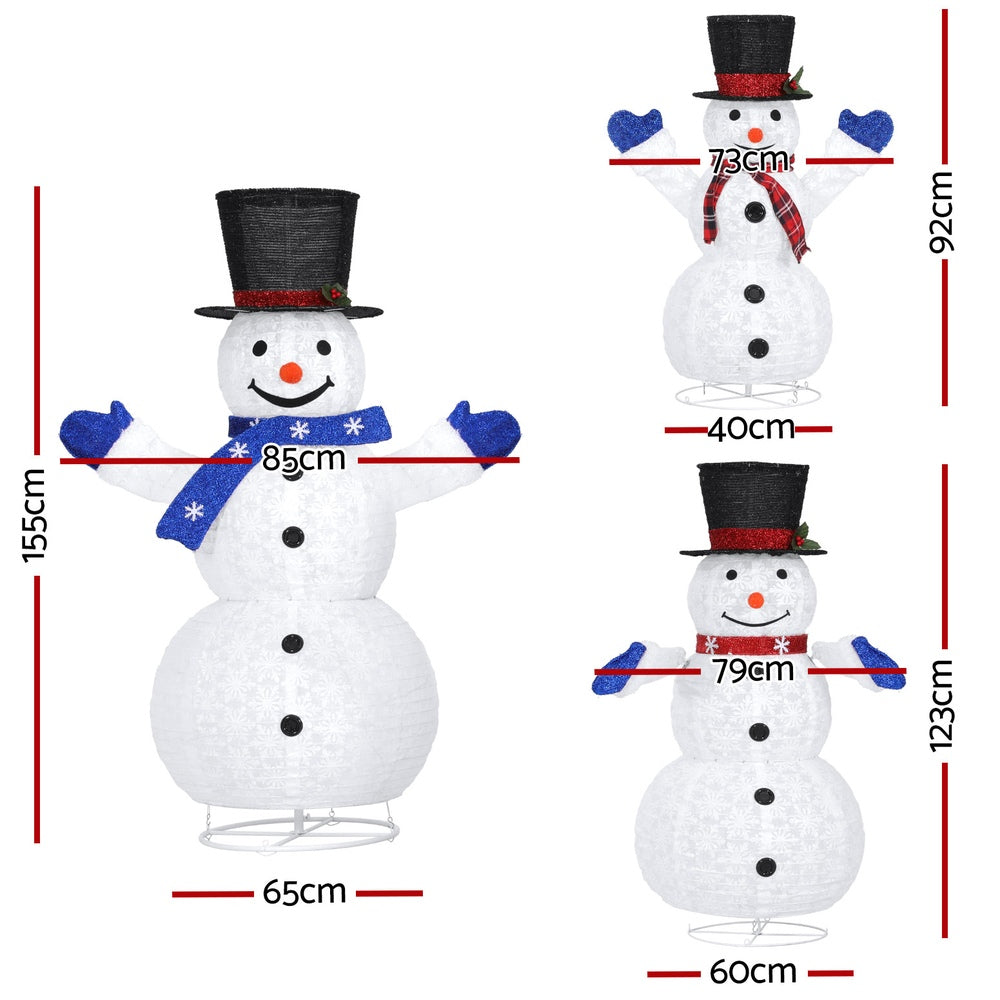 Jingle Jollys Christmas Lights 330 LED Fairy Light 3pcs Snowman Decorations Set