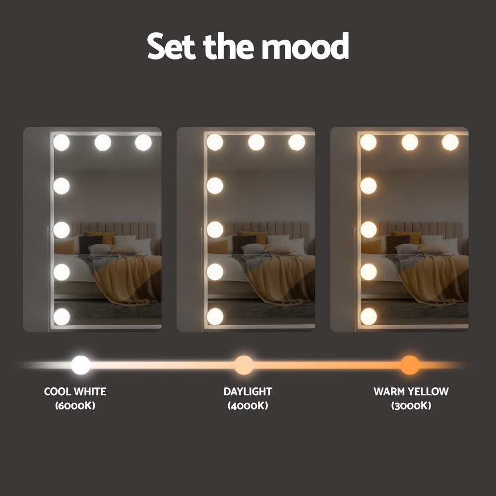 Embellir Bluetooth LED Makeup Mirror Mirrors Lighted Vanity Hollywood 30X40CM