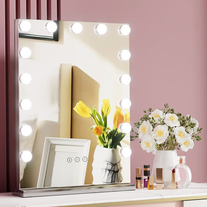 Embellir Hollywood Makeup Mirror With Light 15 LED Bulbs Lighted Frameless