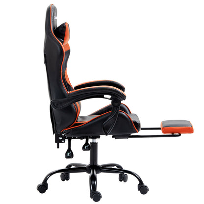 Artiss Gaming Office Chair Executive Computer Leather Chairs Footrest Orange