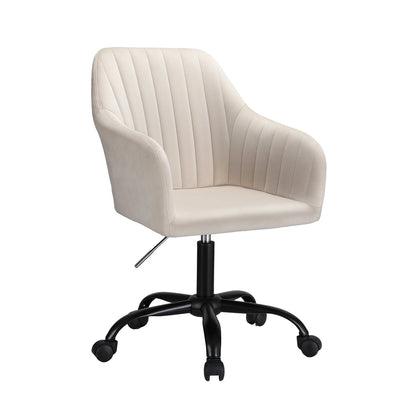 Artiss Office Chair Velvet Seat Cream