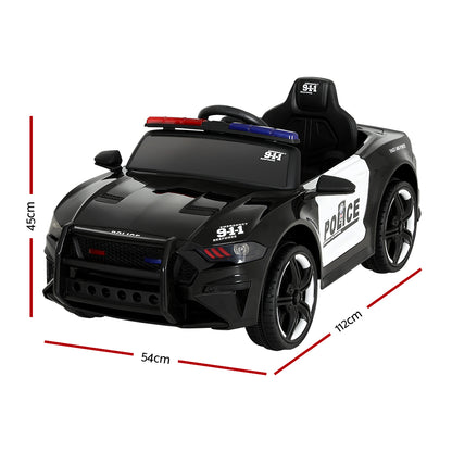 Rigo Kids Ride On Car Electric Patrol Police Cars Battery Powered Toys 12V Black