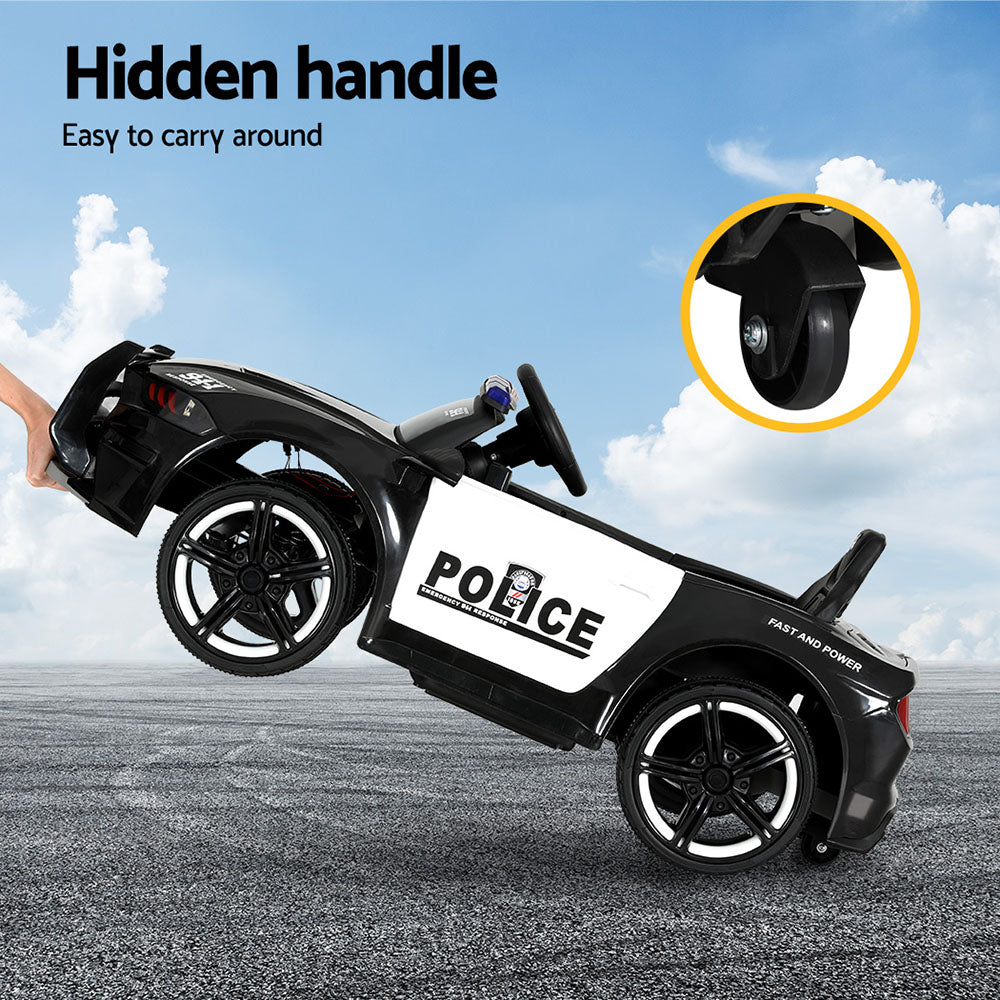 Rigo Kids Ride On Car Electric Patrol Police Cars Battery Powered Toys 12V Black