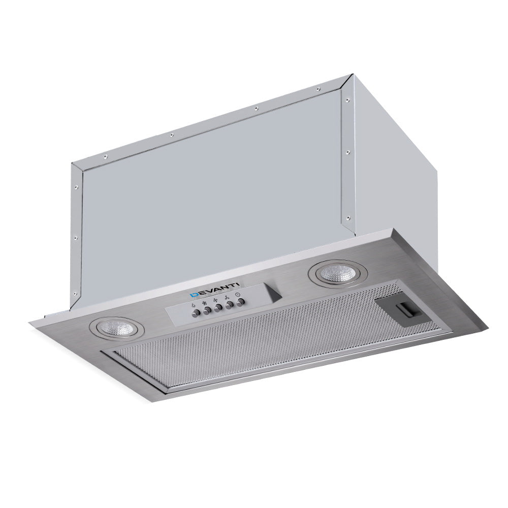 Devanti Range Hood Rangehood Undermount Built In Stainless Steel Canopy 52cm 520mm