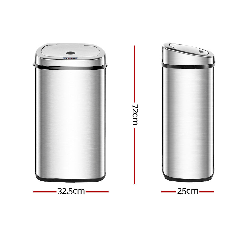 50L Stainless Steel Motion Sensor Rubbish Bin