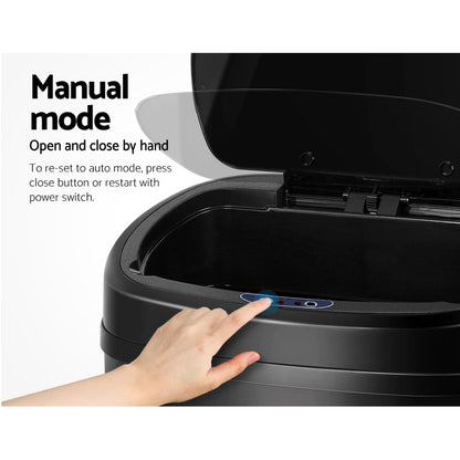 58L Motion Sensor Rubbish Bin - Black