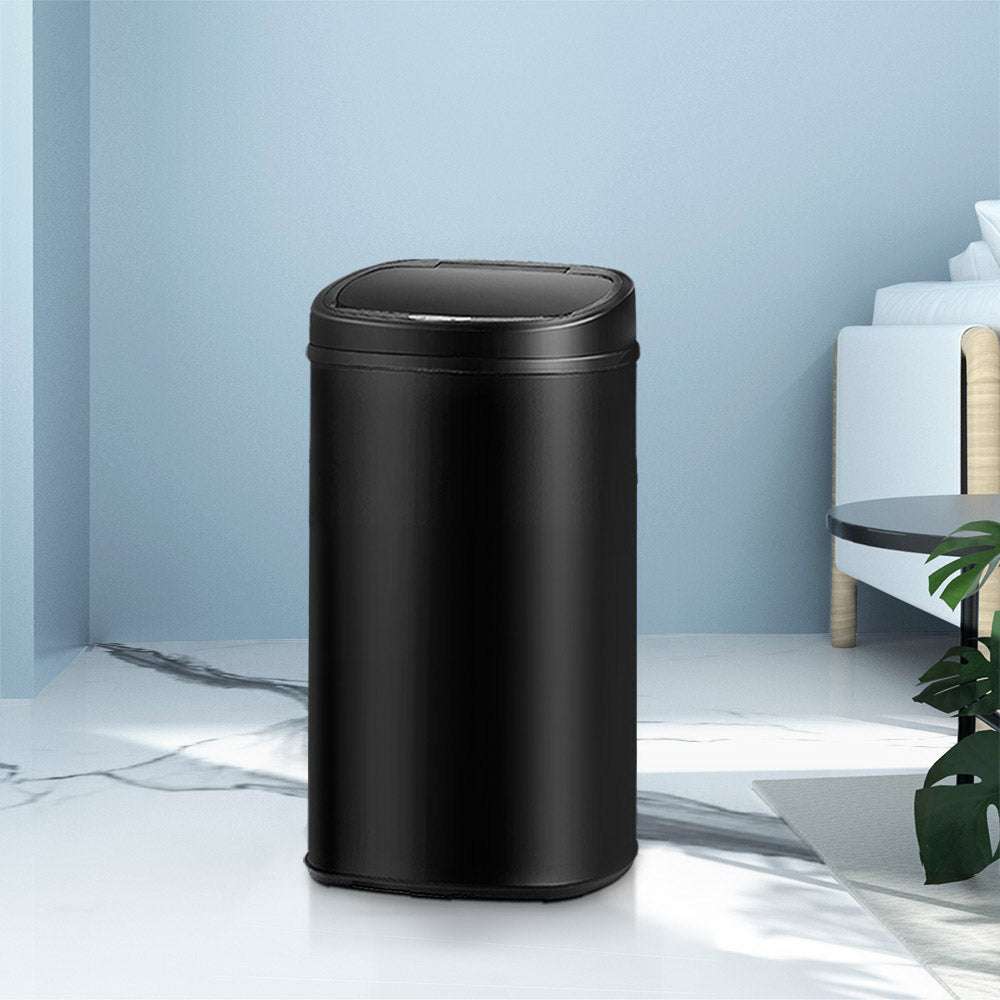 58L Motion Sensor Rubbish Bin - Black