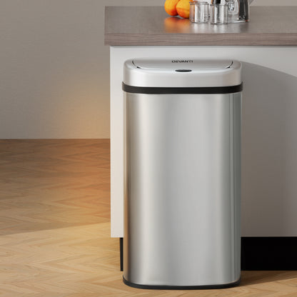 Devanti Sensor Bin 60L Motion Rubbish Stainless Trash Can Automatic Touch Free