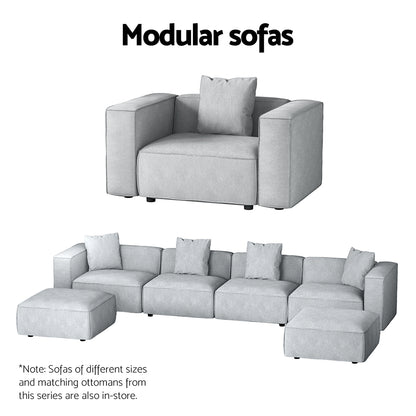 Artiss Modular Sofa Chaise Set 6-Seater Grey