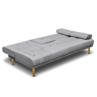 Artiss Sofa Bed 188CM Grey Faux Linen