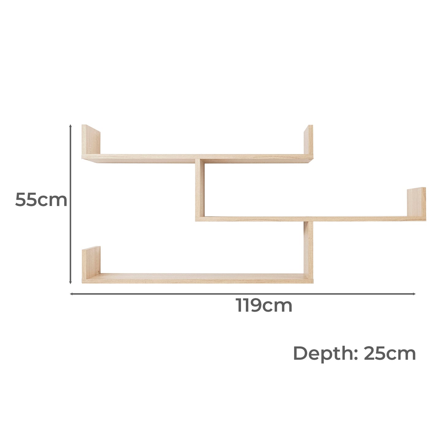 ZURICH MULTI LEVEL SHELF KIT (OAK)