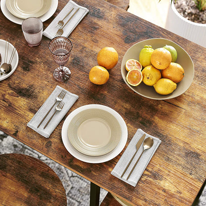 Dining Table with 3 Shelves and Industrial Style Stable Steel Structure,  109 x 60 x 100 cm, Rustic Brown