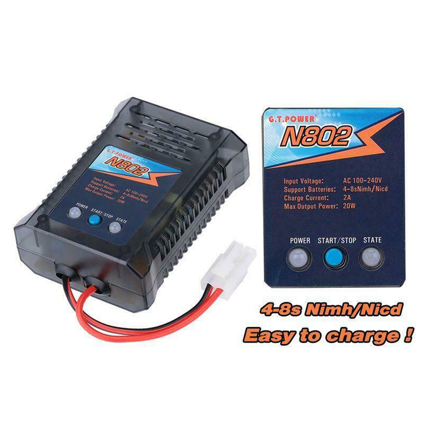 GT Power N802 NiMH NiCd Quick Battery AC Charger RC Hobby 2Amp Tamiya