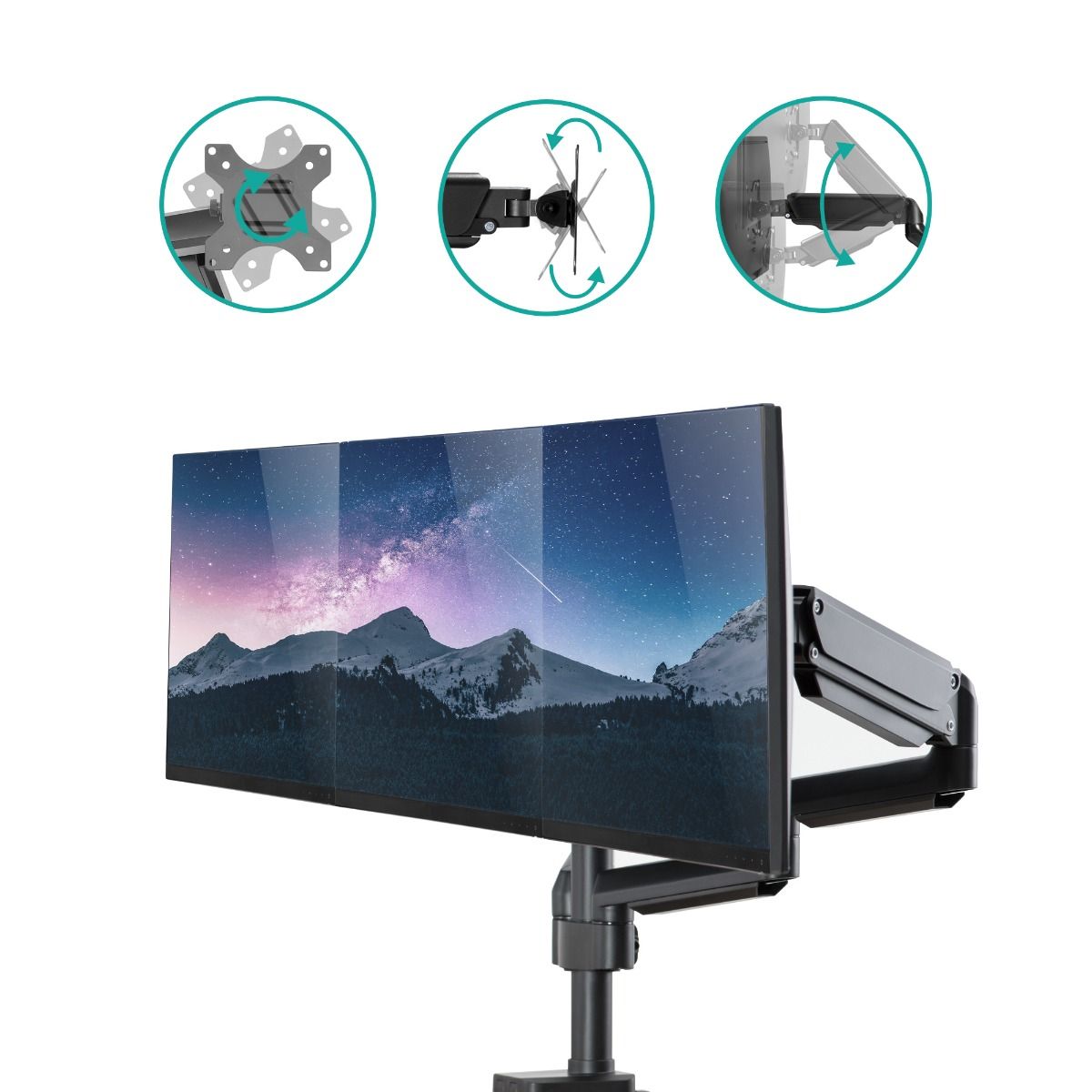 activiva ErgoLife Triple Monitor Screen Gas Spring Monitor Arm