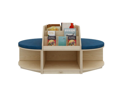 Jooyes Kids Wooden Reading Island Bookcase - Blue