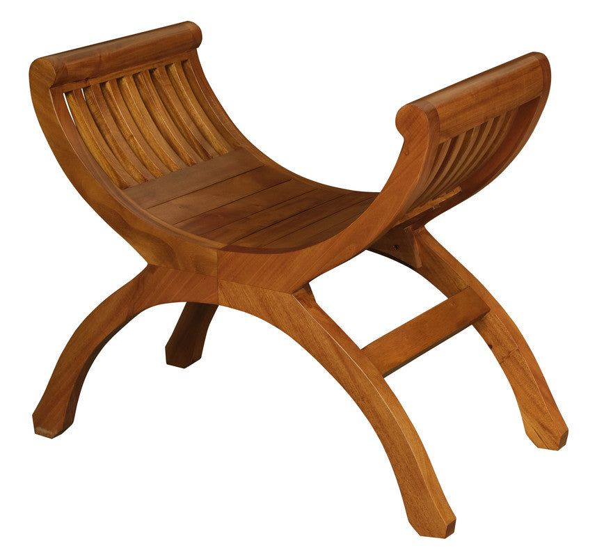 Maeve Solid Mahogany Single Seater Stool (Light Pecan)