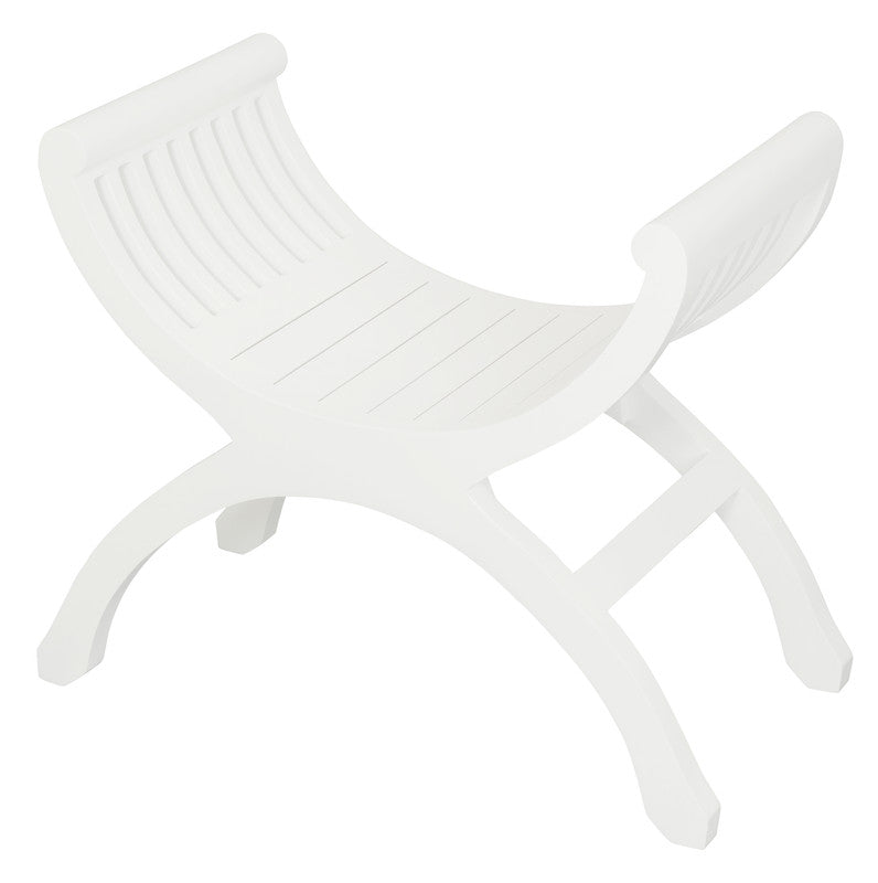 Maeve Solid Mahogany Single Seater Stool (White)