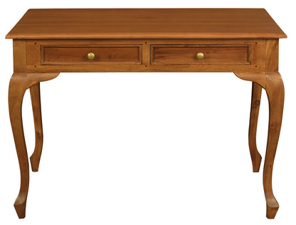 Queen Anne 2 Drawer Desk (Light Pecan)