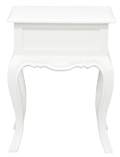 French Provincial 1 Drawer Lamp Table (White)