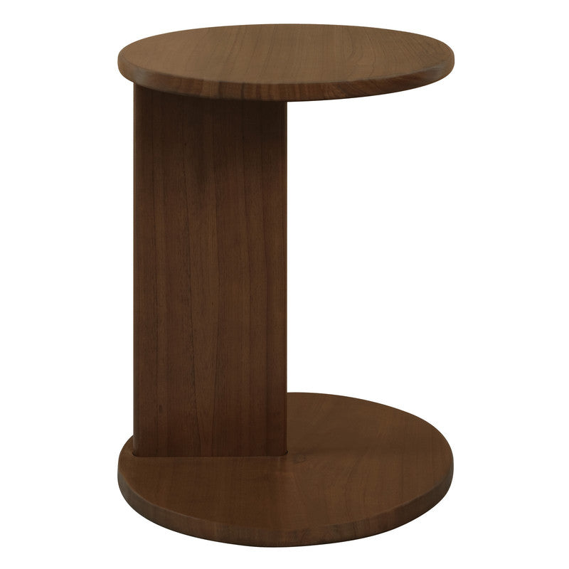 Brentwood Round Solid Timber Lamp Table (Walnut)