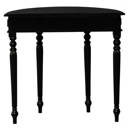 Huntley Turn Leg Half Round Sofa Table  (Black)