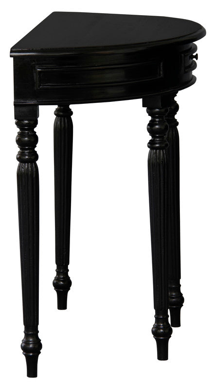 Huntley Turn Leg Half Round Sofa Table  (Black)