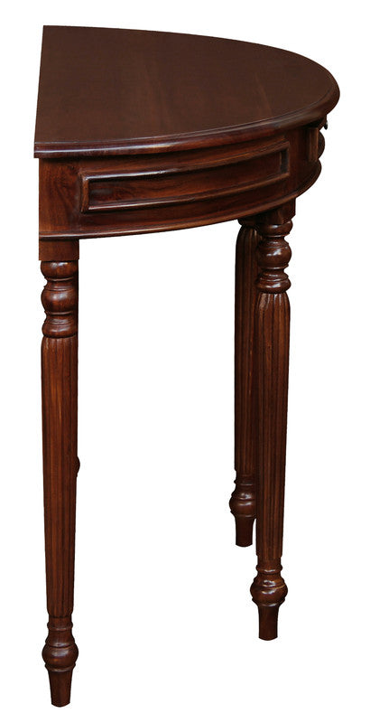 Huntley Turn Leg Half Round Sofa Table (Mahogany)