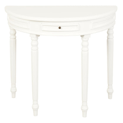 Turn Leg Half Round Sofa Table (White)