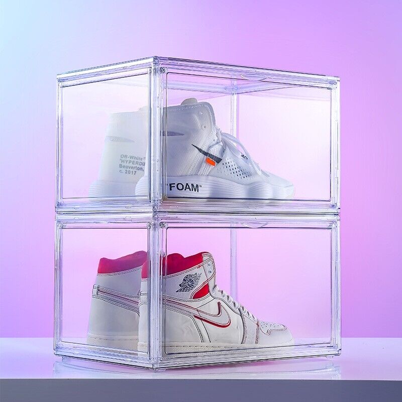 1PC Ultra-clear sneaker storage magnetic side display acrylic shoe box shoe box