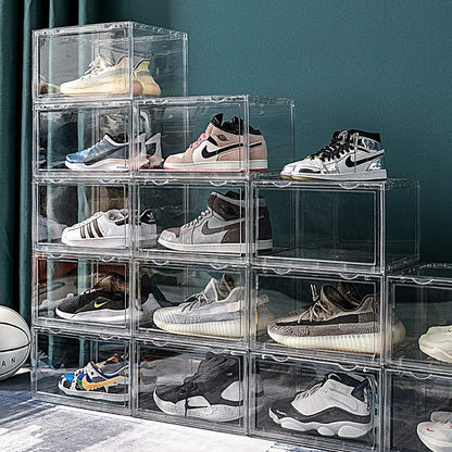 1PC Ultra-clear sneaker storage magnetic side display acrylic shoe box shoe box