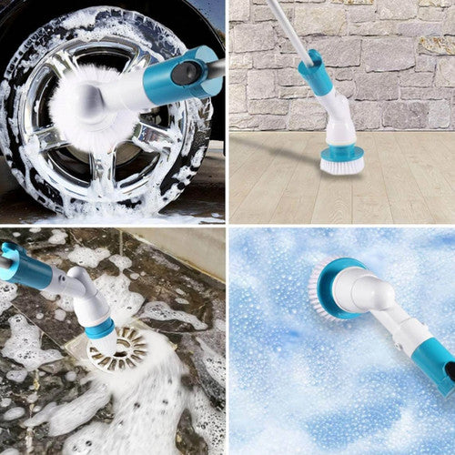 5PCS Rechargeable Spin Scrubber Electric Turbo Scrub Cleaning Brush Cordless Kit