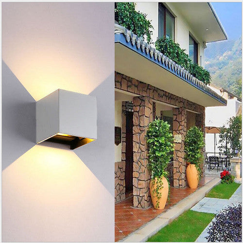 2PCS 12W LED Wall Light Waterproof Up Down Lamp Cube Sconce Yard Indoor Outdoor