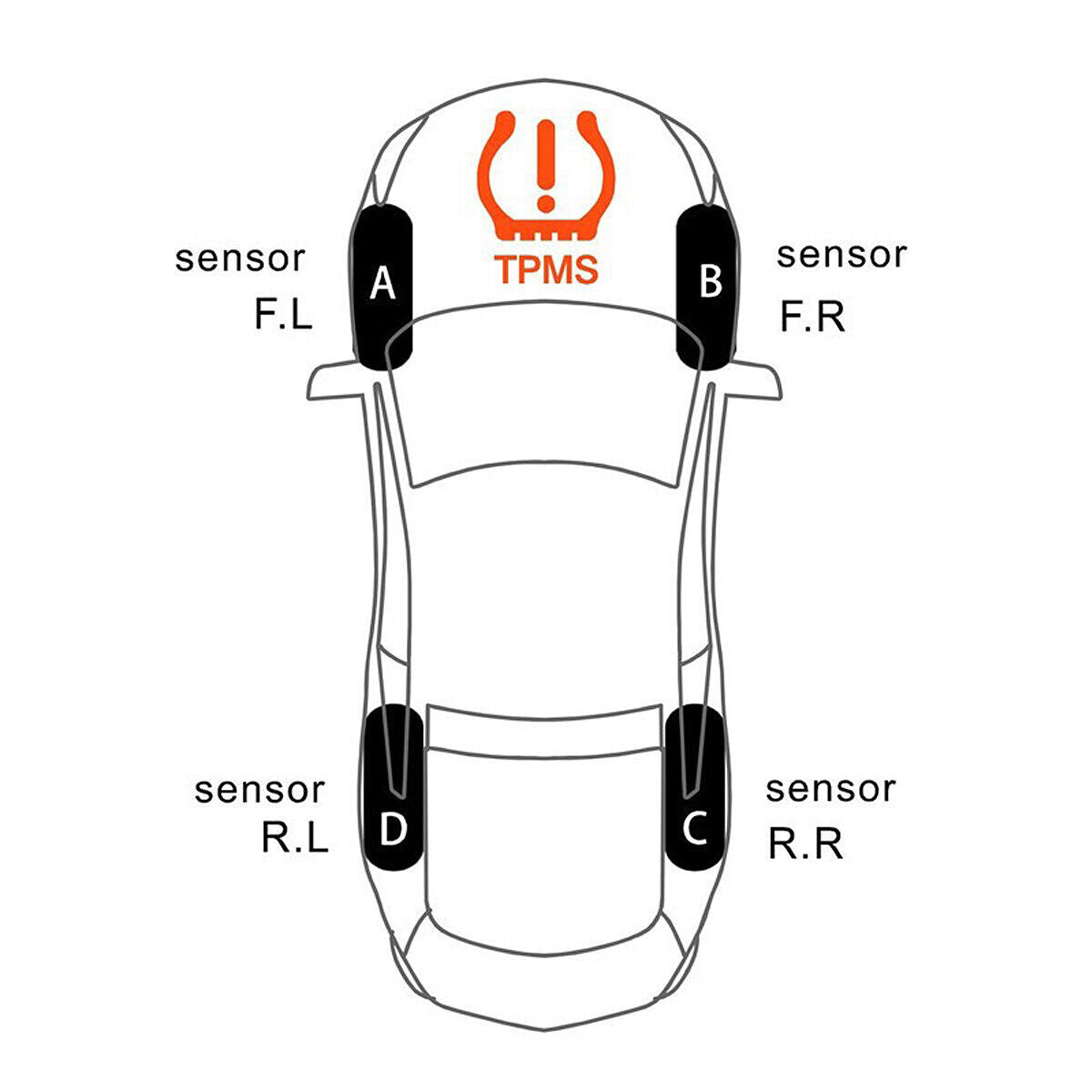 4 Sensor Solar Wireless TPMS Car Tire Tyre Pressure System Monitoring External