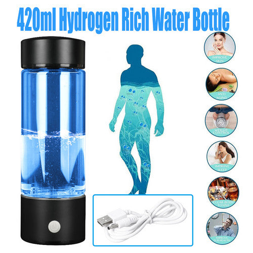 Random Color 420ml Portable Hydrogen Rich Water Bottle Rich Hydrogen Water Generator USB AU