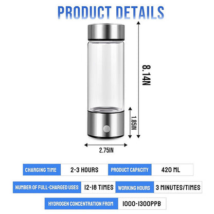 Random Color 420ml Portable Hydrogen Rich Water Bottle Rich Hydrogen Water Generator USB AU