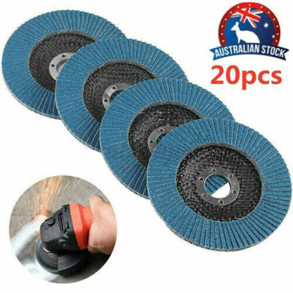 20 PCS 40 Grit Grinding Wheel 5'' 125MM Angle Grinder Flap Sanding Disc AU