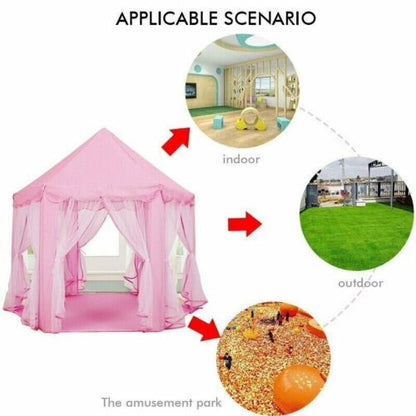 Kids Girls Boys Playhouse Play Tent Pop Up Castle Princess Indoor Outdoor Tent