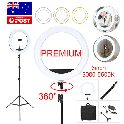 8"LED Ring Light Dimmable Lighting Kit Phone+Selfie 40cm Tripod Makeup Live Lamp