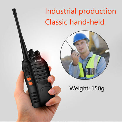 2PCS Radios Walkie Talkie BF-888S UHF 400-470MHz 5W 16CH Portable Two-Way Radio