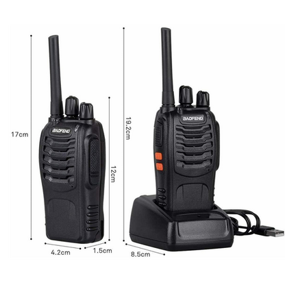 2PCS Radios Walkie Talkie BF-888S UHF 400-470MHz 5W 16CH Portable Two-Way Radio