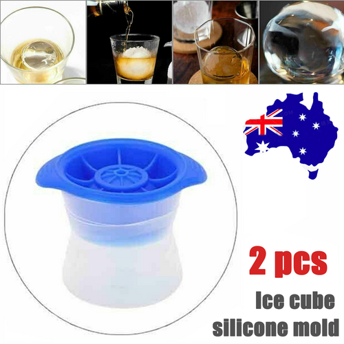 2pcs Silicone Ice Ball Mold Sphere Cube Maker Mould Jelly Whiskey Cocktail