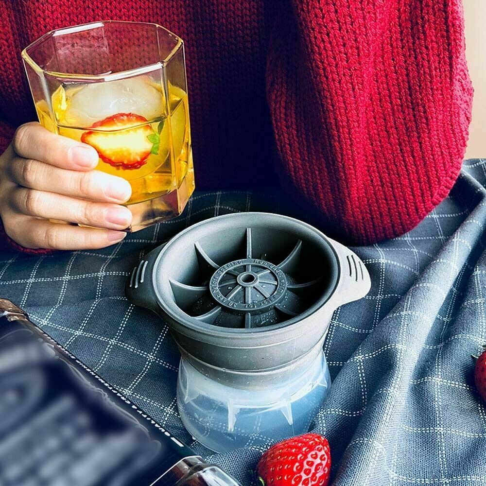 2pcs Silicone Ice Ball Mold Sphere Cube Maker Mould Jelly Whiskey Cocktail